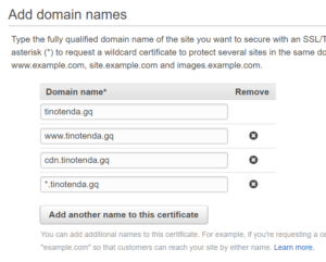 Image showing the domains secured by the SSL certificate