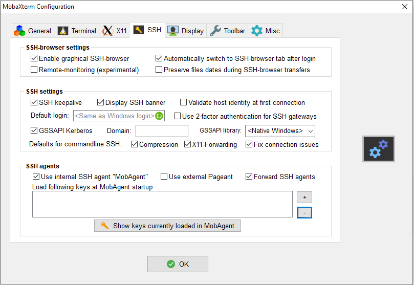 Configure ssh agent forwarding in MobaXterm