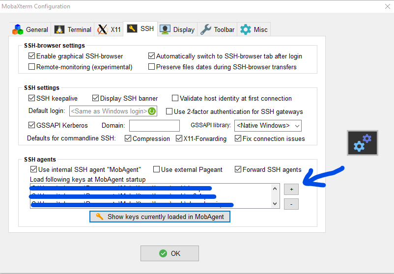 Forward agent. SSH-agent. SSH Key agent. MOBAXTERM. MOBAXTERM IP address.